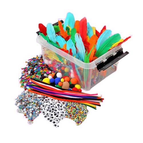 Bastelmaterial bunt gemischt