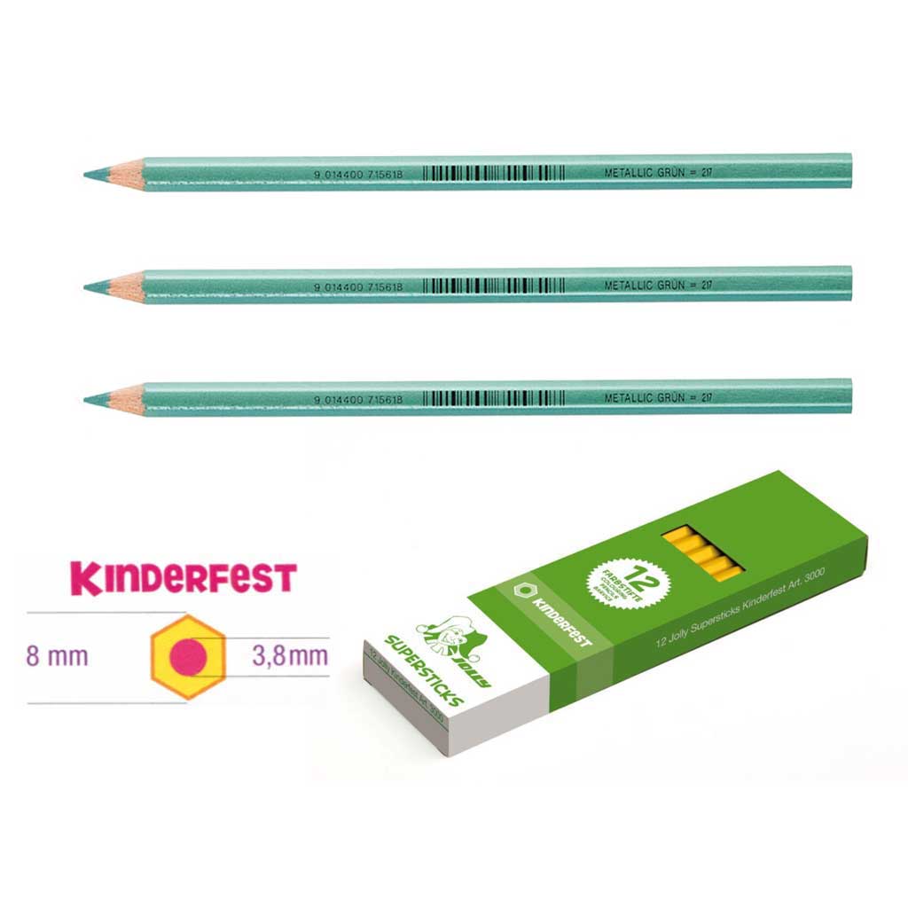 JOLLY Kinderfest 12 Stück metallic grün