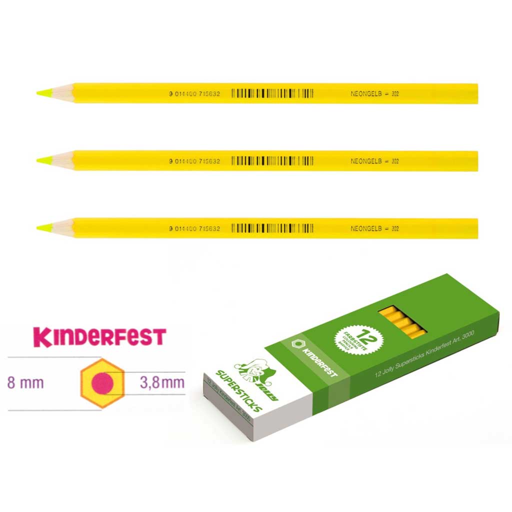JOLLY Kinderfest 12 Stück neongelb