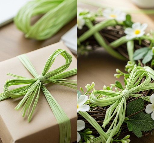 Raffia-Naturbast, 50g, hellgrün