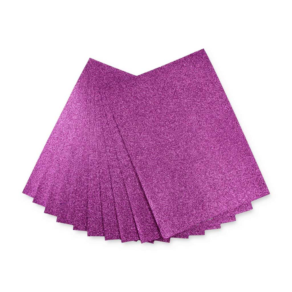Glitter-Moosgummi, A4, 10 Bogen flieder