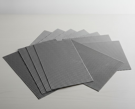 E-Wellpappe, 50x70cm, 10 Bogen silber