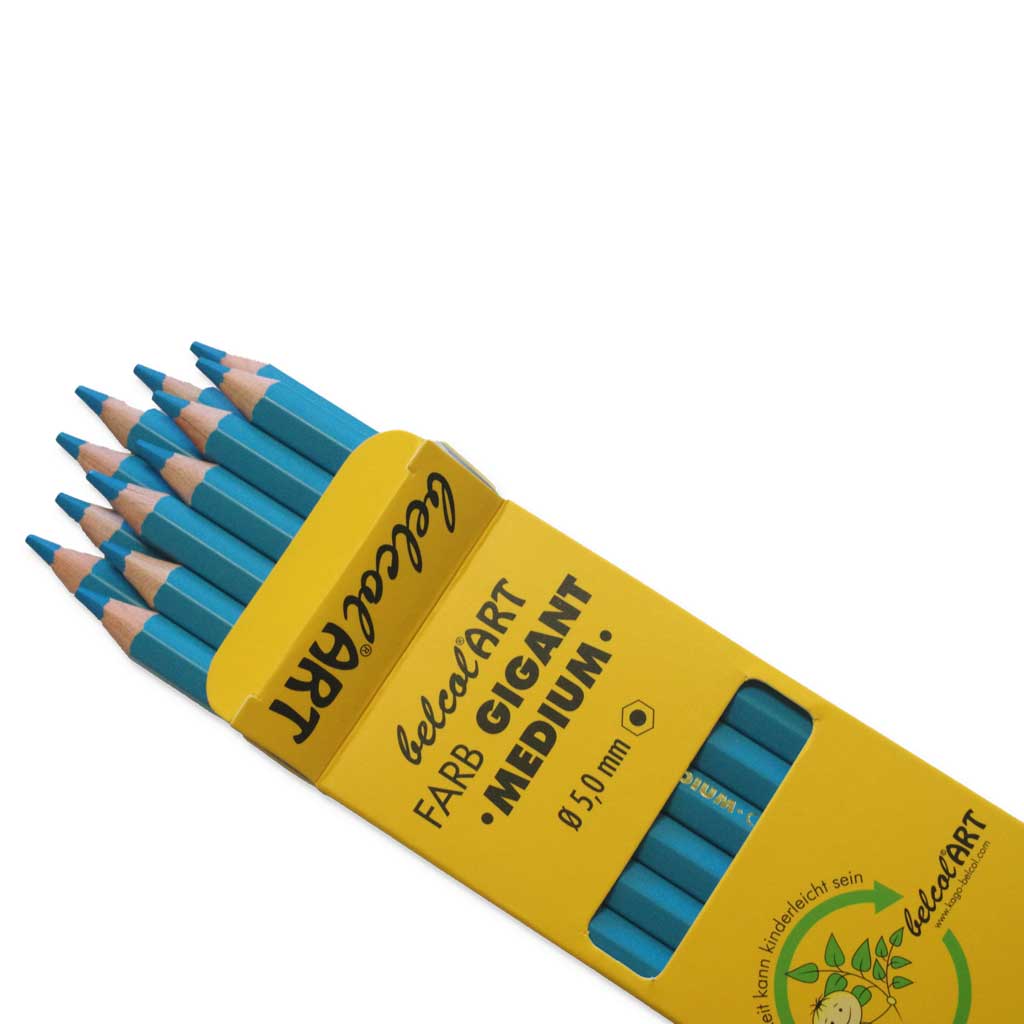 belcolART FARB GIGANT MEDIUM, 12 Stifte Hellblau