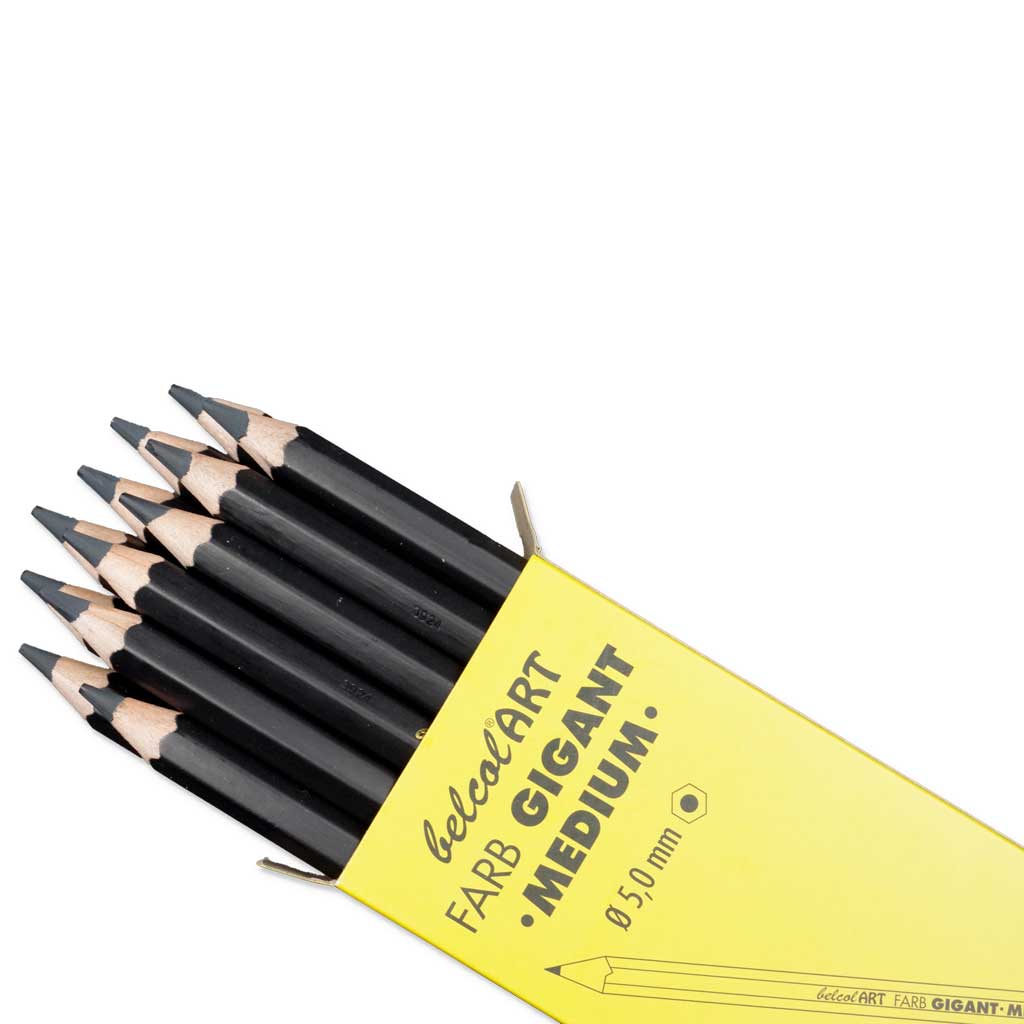 belcolART FARB GIGANT MEDIUM, 12 Stifte Schwarz
