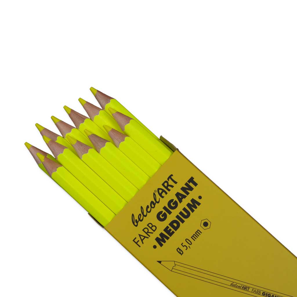 belcolART FARB GIGANT MEDIUM, 12 Stifte Neongelb