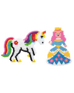 Steckplatte, Prinzessin 5 Stück, Einhorn 5 Stück