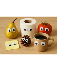 Wackelaugen, 100 Stück, weiß oval 18x13mm