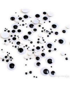 Wackelaugen selbstklebend 100 Stück sortiert