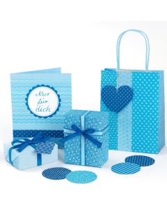 Motivkarton 50x70cm, 10 Bogen BASICS BLAU 