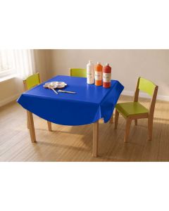 Wachstuchtischdecke gekettelt rund 140 cm blau