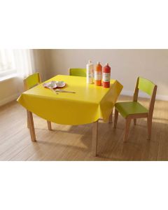 Wachstuchtischdecke gekettelt rund 140 cm gelb