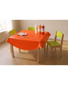 Wachstuchtischdecke gekettelt rund 140 cm rot