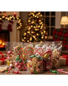 Zellglasbeutel mit Weihnachtsdruck 100 Stück