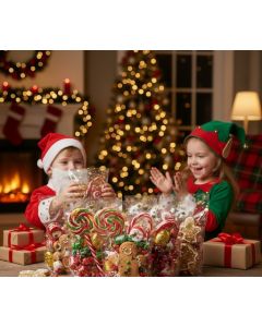 Zellglasbeutel mit Weihnachtsdruck 10 Stück