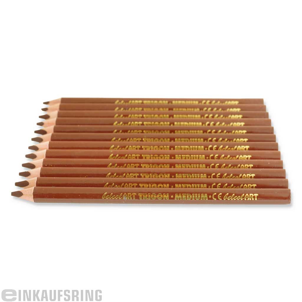 belcolART TRIGON MEDIUM, 12 Stifte hellbraun